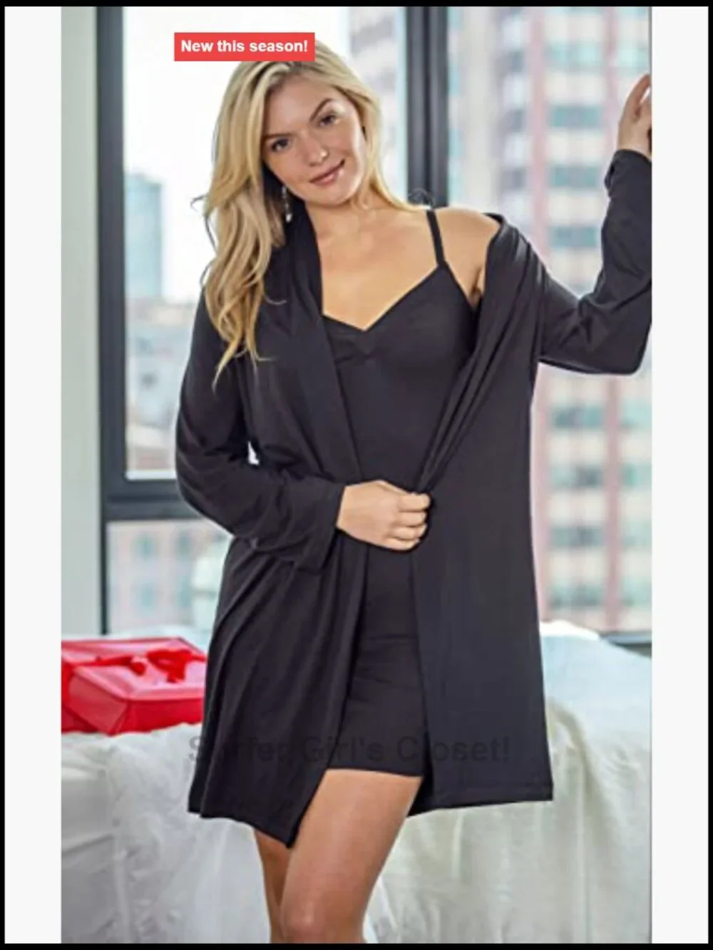 Silky 2-Piece Nightgown and Robe Set Relaxed Fit Sleepwear
